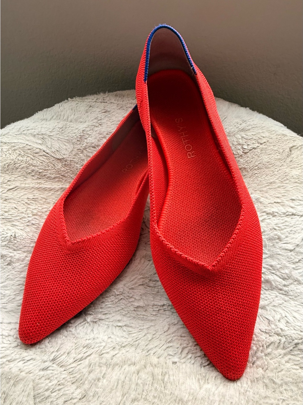 Rothy's Women's Pointed Red Knit Flats